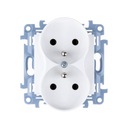 РОЗЕТКА SIMON 10 Двойная с контактом Z/U белая для рамок CGZ2M.01/11