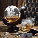 Karafka do Whisky Globus Zestaw 2 Szklanki Podkładki Szczypce Kostki 850 ml