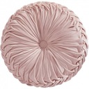 Dekoračný plisovaný vankúš velúr okrúhly púdrový ružový 35 cm NOVINKA