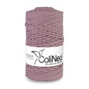 Плетеная нить для макраме ColiNea 100% хлопок, 3мм 100м, грязно-розовая