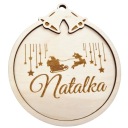 ДЕРЕВЯННАЯ БЕЗДЕЛУШКА С ИМЕНЕМ 3D ДЛЯ РОЖДЕСТВЕНСКОЙ ЕЛКИ