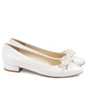 BRILU BALERINKI Z KWIATAMI I PEREŁKAMI BIAŁE 37