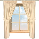 ШТОРЫ ДЛЯ ДЕТСКОЙ КОМНАТЫ 2 шт. ГЛАДКИЙ СВЕТЛО-БЕЖЕВЫЙ 160см + ВИНТОВКА