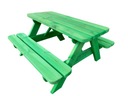 Stół Stolik piknikowy z ławkami dla dzieci ławka ogrodowa 90 cm ZIELONA