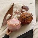 Novinka Dámska basketbalová taška PU Leather Chain Pink Veľkosť malá (menšia ako A4)