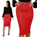 XXL TUBE RED приталенная юбка-карандаш миди, плотная вязка 44