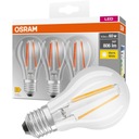 Комплект из 3 светодиодных лампочек E27 7 Вт = 60 Вт OSRAM FILAMENT