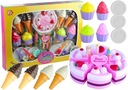 Duży Zestaw Serwis Urodzinowy Tort 32 Elementy Zabawka Dla Dzieci