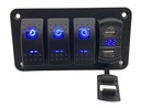 ПАНЕЛЬ ПЕРЕКЛЮЧАТЕЛЕЙ 3x ПЕРЕКЛЮЧАТЕЛИ 2x USB-ВОЛЬТМЕТР АЛЮМИНИЕВАЯ ПРОВОДКА