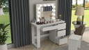 Kozmetický toaletný stolík Zrkadlo s osvetlením 12x LED betiL pre dievčatko Povrch biely