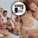 VEĽKÝ SET NA VÝROBU TRBLIETAVÝCH TETOVANÍ DIY PRE DETI, ŠABLÓNY + LEPIDLO Materiál korok