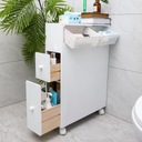 Kúpeľňová konzola MDF Toaletná skrinka na kolieskach s 2 bielymi zásuvkami Kód výrobcu 4065068200485