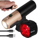 LAMPKA ROWEROWA ZESTAW NA PRZÓD I TYŁ LED OŚWIETELNIE ROWEROWE USB-C VAYOX