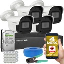 Цифровой IP-мониторинг, 4 камеры, PoE 4 Мп, встроенный микрофон, предварительный просмотр онлайн