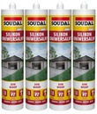 4x SOUDAL USZCZELNIACZ SILIKON UNIWERSALNY Szary