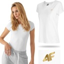 ЖЕНСКАЯ ФУТБОЛКА 4F СПОРТИВНАЯ ПОВСЕДНЕВНАЯ ФУТБОЛКА С МЕТАЛЛИЧЕСКИМ ЛОГОТИПОМ