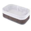 БАМБУКОВАЯ КОРЗИНА С КРУЖЕВОМ 25Х15Х8СМ ТЕМНО-КОРИЧНЕВАЯ