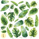 Наклейки L ЗЕЛЕНЫЕ ЛИСТЬЯ 100х50см