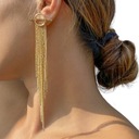 Серьги-подвески с кисточками золото 130мм