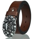 КОЖАНЫЙ РЕМЕНЬ BLAKARDO МОТОЦИКЛИСТ 4 СМ КОРИЧНЕВЫЙ ЧЕРЕП