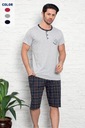 Классическая хлопковая мужская пижама NETi с короткими рукавами Y22297 Серая