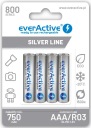 4 аккумулятора EverActive R03/AAA Ni-MH емкостью 800 мАч r2u