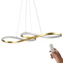 MENNYEZETI LÁMPA LED LÓGÓ CSILLÁR 70CM ARANY MODERN SZOBA + TÁVIRÁNYÍTÓ