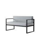 ЧЕРНЫЙ МОДЕРН мягкий диван садовый ПАТИО ТЕРРАСА металлический 2-МЕСТНЫЙ