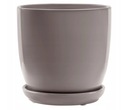 БЕЖЕВЫЙ КЕРАМИЧЕСКИЙ ГОРШОК НА ПОДСТАВКЕ, 15 см