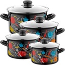 НАБОР ЭМАЛИРОВАННЫХ ПОСУВ, МАЛЕНЬКАЯ ИНДУКЦИОННАЯ, 8 ЭЛЕМЕНТОВ