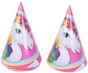 ШАПКИ ДЛЯ ДНЯ РОЖДЕНИЯ РАДУГА ЕДИНОРОГ 6 ШТ.