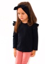 Хлопковая блузка с длинными рукавами и рюшами для девочки 128 BLACK BAYA