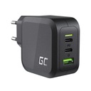 Мощное зарядное устройство USB-C Power GaN мощностью 65 Вт, 2 порта USB-C, 1 порт USB-A