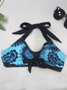 Eleganckie Bikini Dwuczęściowe Z Wysokim Stanem Bikini Damskie W Kwiaty Fason góry Biustonosz miękki