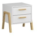 Тумбочка BELLE 2s белый+дерево, НОВИНКА!