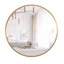 DUŻE LUSTRO OKRĄGŁE ŚCIENNE ŁAZIENKOWE SALON SYPIALNIA ZŁOTE 50CM