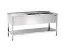 СТОЛ 180х70см С 2 МОЙКАМИ И СЛИВОМ СЛЕВА