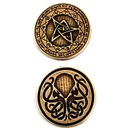 ЗОЛОТАЯ МЕТАЛЛИЧЕСКАЯ МОНЕТА КТУЛХУ 1 ПК РОЛП РПГ