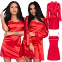 Комплект: Халат, ночная рубашка, стринги L/XL, красный.
