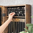 Подвесной шкаф с зеркалом-органайзером для ювелирных изделий, косметики в деревенском стиле
