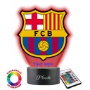 Lampka Nocna z Nadrukiem 3D LED FC Barcelona Imię