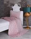 Ružový dekoratívny prehoz zo zamatu 140x200 Materiál bavlna