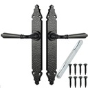 KLAMKA DRZWIOWA CZARNA LOFT RETRO KUTA METALOWA