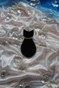 Витраж котенок черный кот подарок кошачье украшение