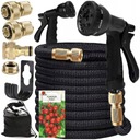 OGRODOWY WĄŻ 7,5m ROZCIĄGLIWY + ZŁĄCZKI + PISTOLET