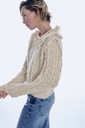 Zara śliczny sweter cream falbanki i perełki S Marka Zara