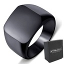 ЧЕРНОЕ КЛАССИЧЕСКОЕ МУЖСКОЕ КОЛЬЦО С ПЕЧАТКОЙ, СТАЛЬ 316L, R.25