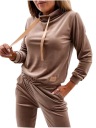 ЖЕНСКИЙ ВЕЛЮРОВЫЙ СПОРТИВНЫЙ КОСТЮМ ЦВЕТА КАПУЧИНО РАЗМЕР M