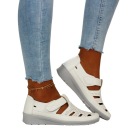 ПОЛУТУФЛИ ЖЕНСКИЕ НА ЛИПУЧКЕ, АЖУРНАЯ КОЖА