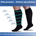 Hotfiary 3 páry kompresných ponožiek vo veľkých veľkostiach pre ženy Značka bez marki